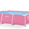 INTEX 28266 – בריכה מלבנית צינורות בצבע ורוד, מידות 220×150×60 ס״מ