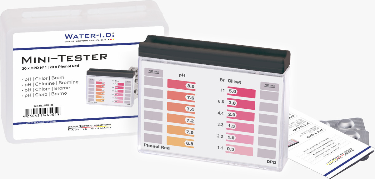 ערכת מבחנות WATER-I.D גרמנית לבדיקת כלור ו-PH