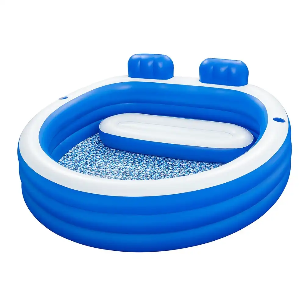 בריכה משפחתית עגולה BESTWAY 54422, 2.31×2.19×79 ס״מ, עם ספסל, 2 מחזיקי כוסות ומשענת ראש