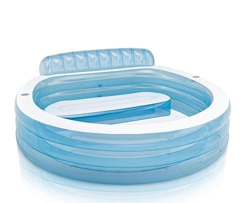 בריכה משפחתית עגולה מתנפחת עם ספסל ישיבה - INTEX דגם 57190