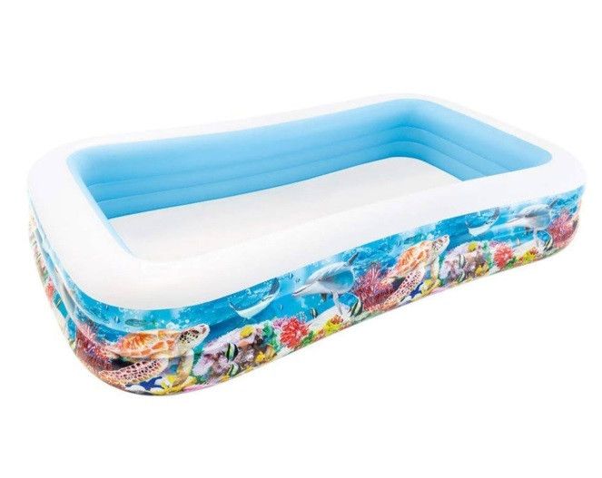 בריכה מלבנית מתנפחת עם איוריי דגים - INTEX דגם 58485 – BCOOL