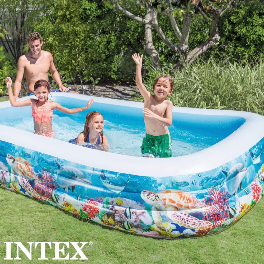 בריכה מלבנית מתנפחת עם איוריי דגים - INTEX דגם 58485 – BCOOL – תמונה 2