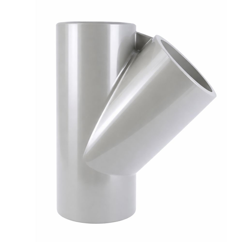 מחבר טי (T) 45° PVC להדבקה – 50 מ״מ | מק״ט 7111050