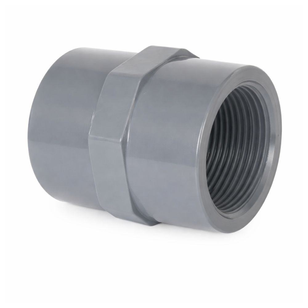 מופה חיבור (מחבר ישר) PVC מעורב – 50 מ״מ (הדבקה) ל-1 1/2" הברגה נקבה | מק״ט 7305050