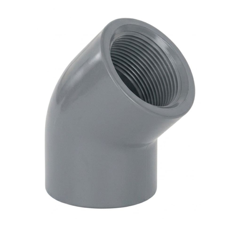 ברך 45° PVC מעורבת – 50 מ״מ (הדבקה) ל-1 1/2" הברגה נקבה | מק״ט 7302050