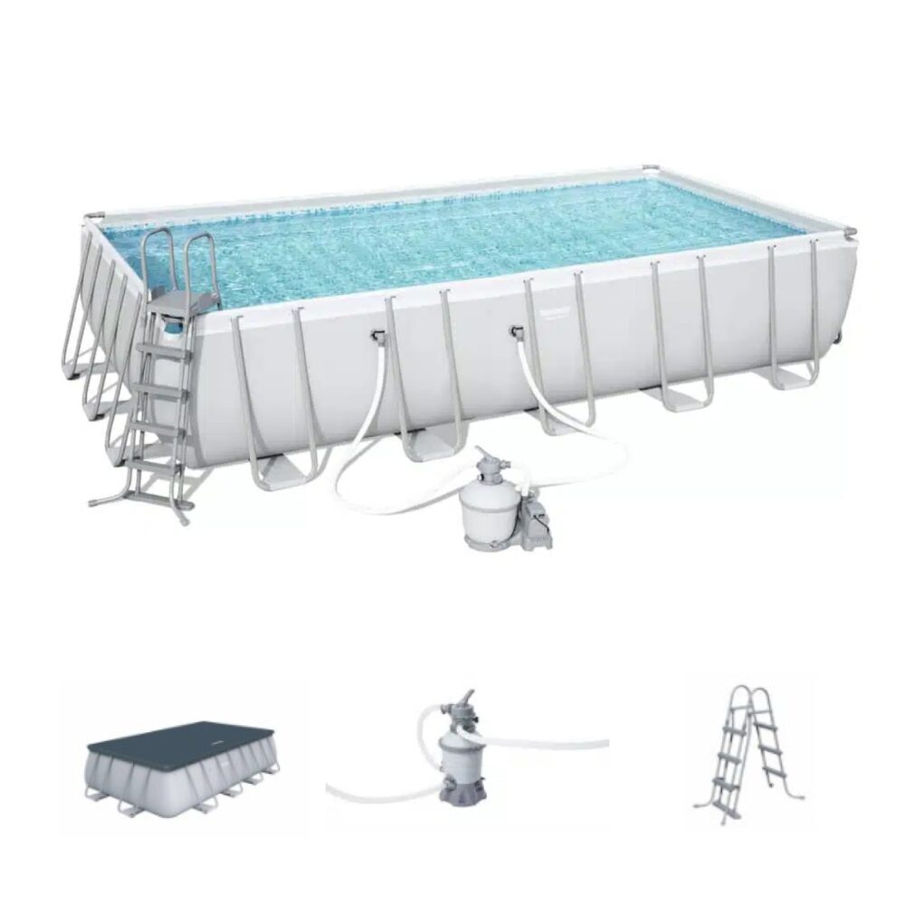 בריכת אולטרה BESTWAY 56671, 488×244×122 עם מסנן 800, סולם וכיסוי