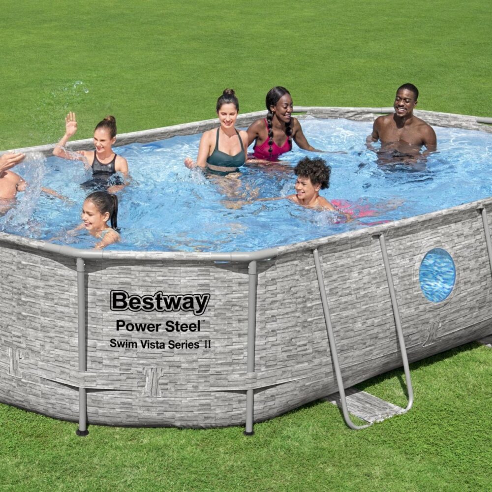 בריכת ראטן אובלית אולטרה BESTWAY 56946 עם משאבת חול 950 גלון – BCOOL – תמונה 2