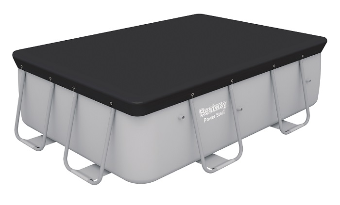 BESTWAY 58442 - כיסוי לבריכה מלבנית מסגרת אפור PVC 282×196×84