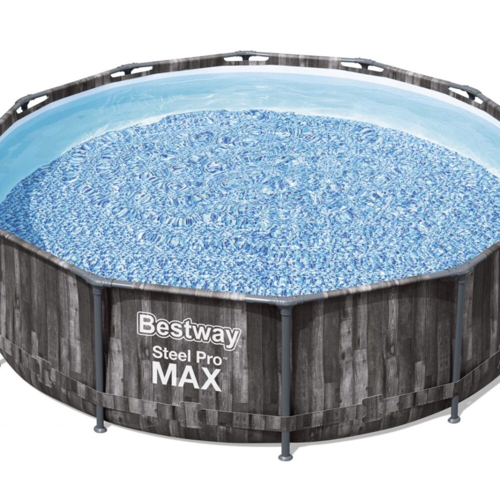 בריכת אולטרה עגולה מקס דמוי עץ 427/107 מבית BESTWAY, דגם 5614Z – BCOOL