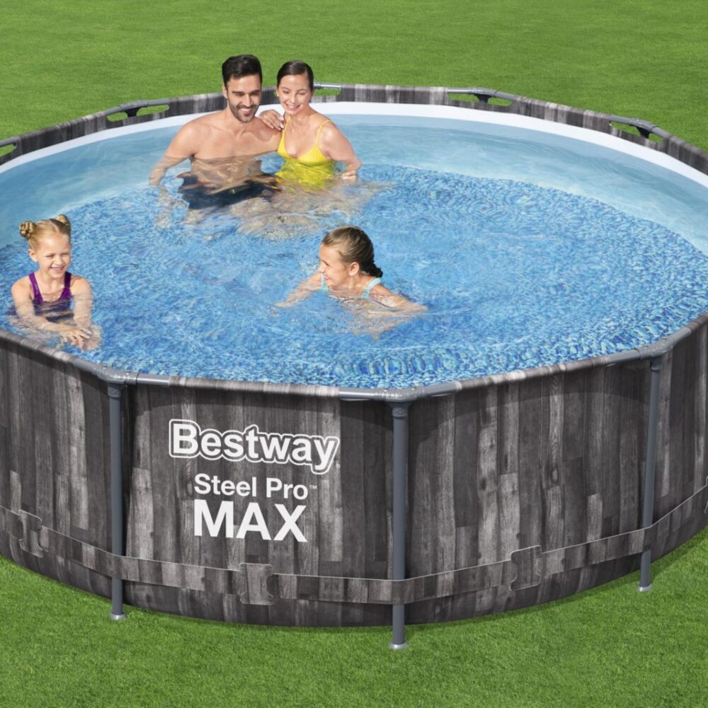 בריכת אולטרה עגולה מקס דמוי עץ 427/107 מבית BESTWAY, דגם 5614Z – BCOOL – תמונה 3