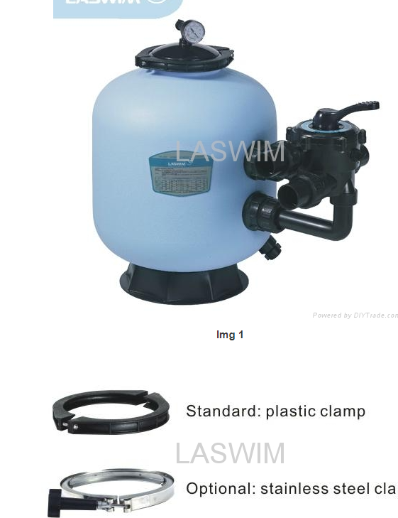 מסנן חול LASWIM P-CG500 עם ברז צידי, קוטר 500 – תמונה 2