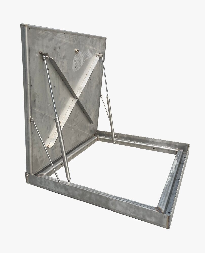 מכסה נירוסטה לחדר מכונות, 110×110 ס״מ (96/96) – BCOOL