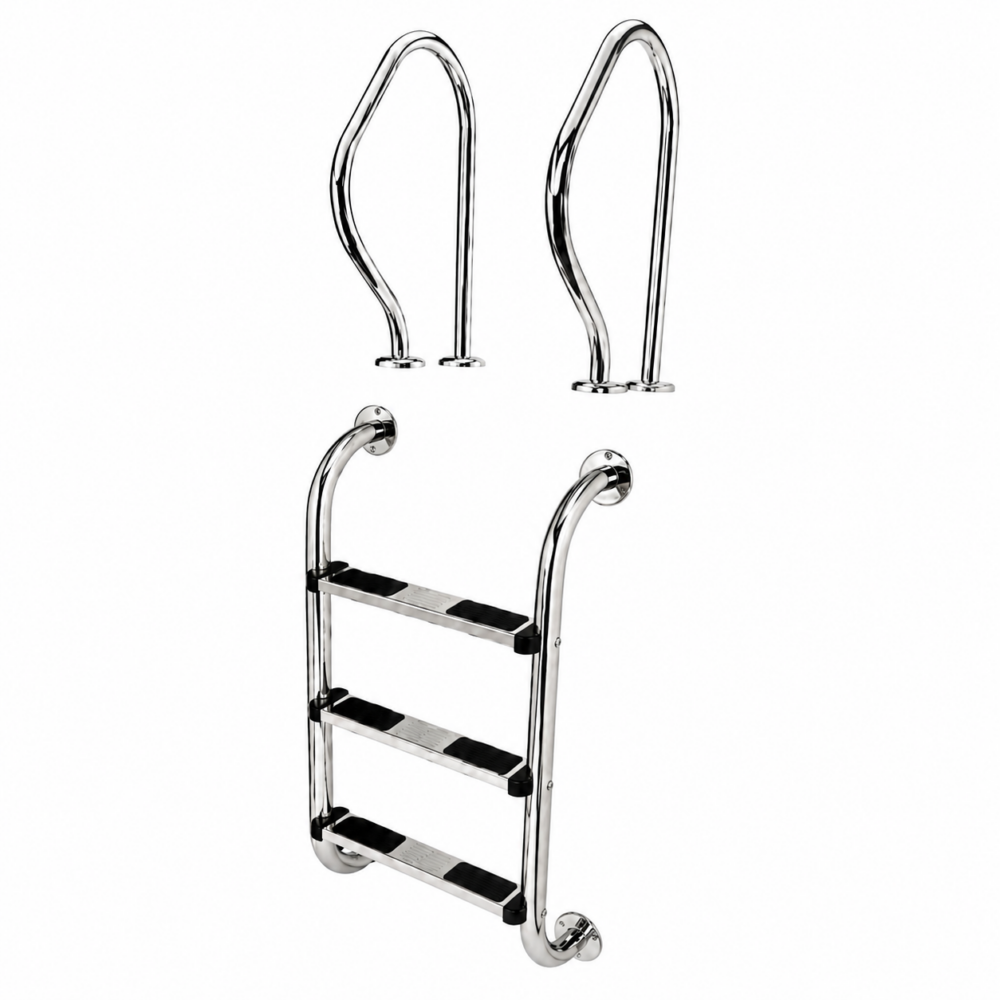 סולם מפוצל CP-315 – 3 שלבים מנירוסטה לבריכה – BCOOL
