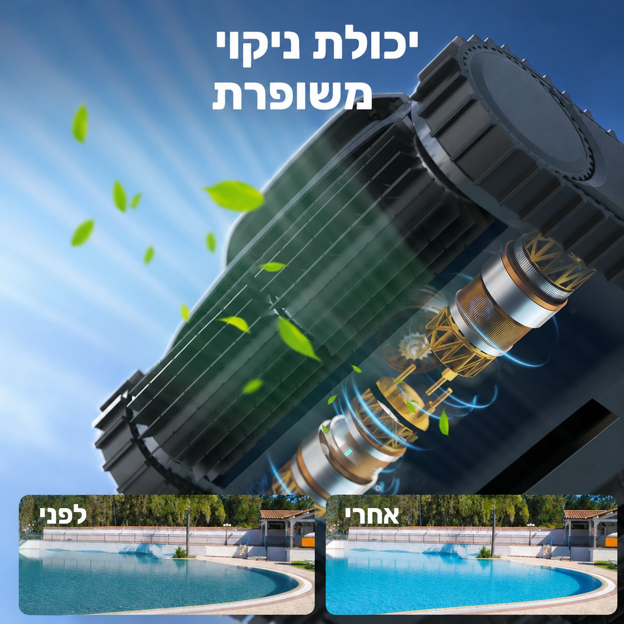 WYBOT M1 – רובוט אלחוטי לניקוי בריכות, עד 300 דקות במצב Eco לרצפה – BCOOL – תמונה 2