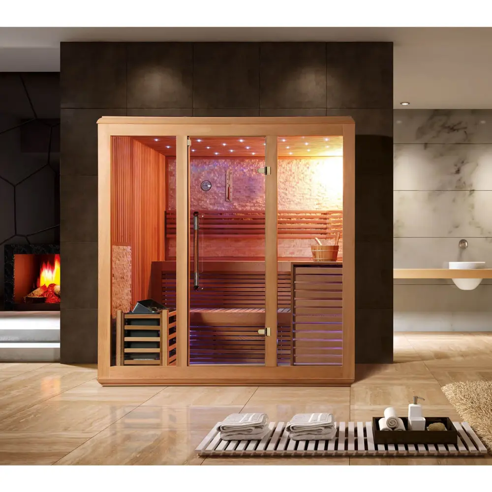 סאונה יבשה Crystal, 220×170 ס״מ, עם חיפוי אבן דקורטיבי – BCOOL – תמונה 2