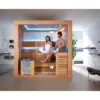 סאונה יבשה פנורמית Elegance עם ספסל בעיצוב ריבועי וחזית זכוכית פנורמית