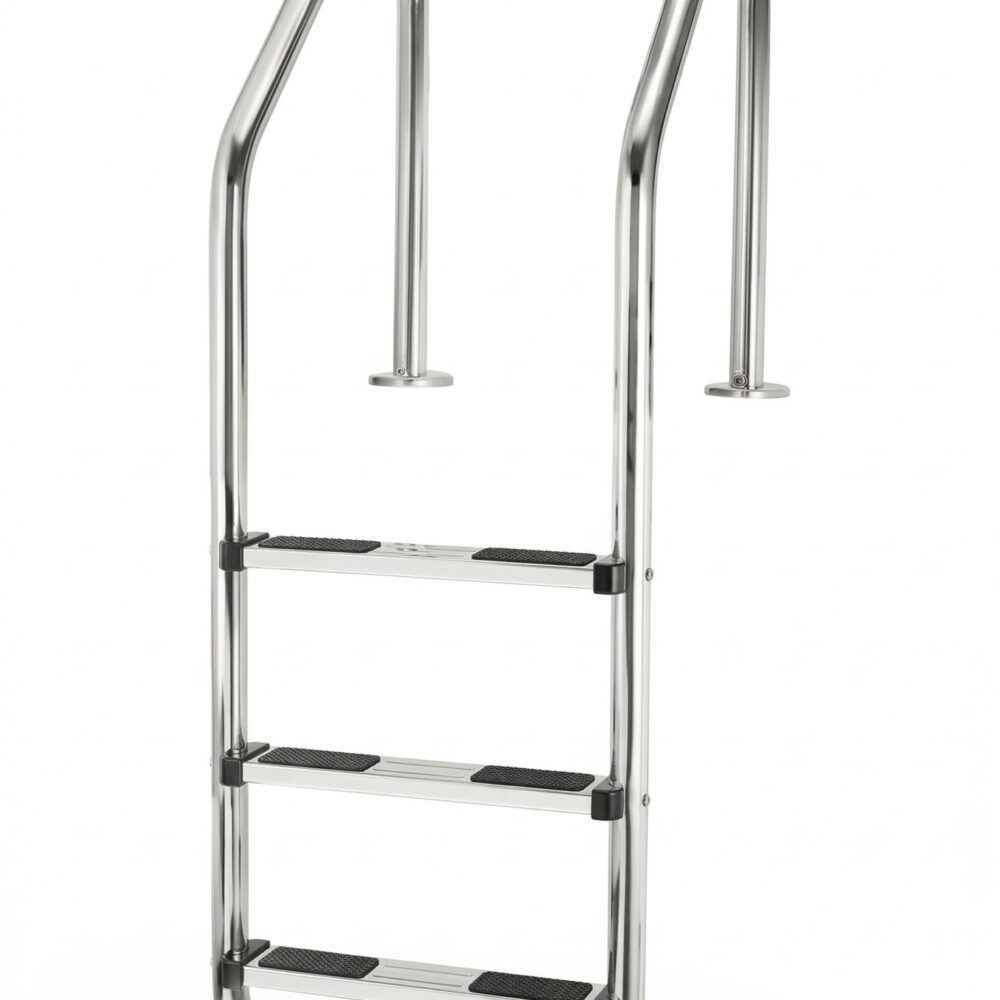 סולם כניסה ST-315 – 3 שלבים מנירוסטה בעיצוב קשת מורחבת